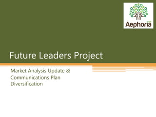 Future Leaders Project
Market Analysis Update &
Communications Plan
Diversification
 