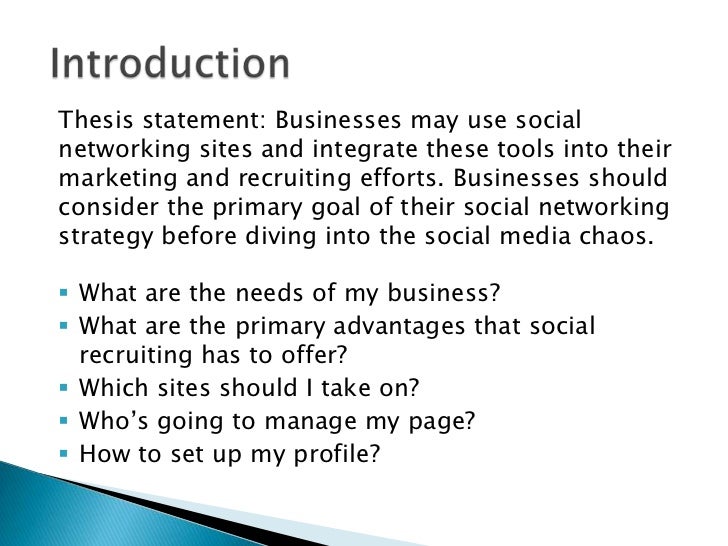 thesis statement for social networking site