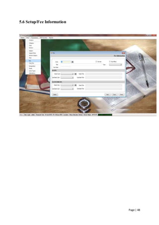 Page | 48
5.6 Setup/Fee Information
 