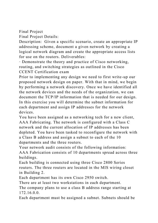 Final ProjectFinal Project Details Description Given a spec.docx