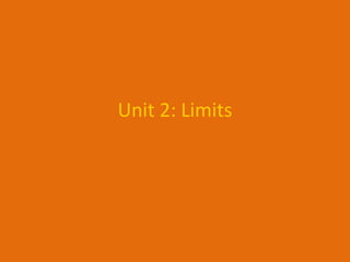 Unit 2: Limits 