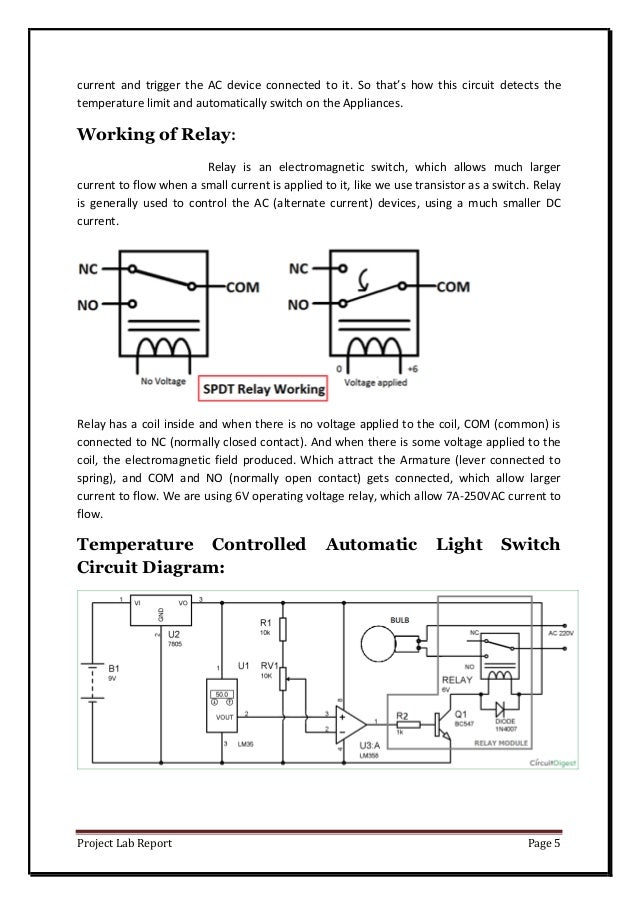 Automatic Temperature Controlled Switch
