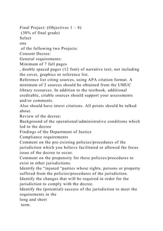 Final Project (Objectives 1 – 8) (30 of final grade)Select o.docx