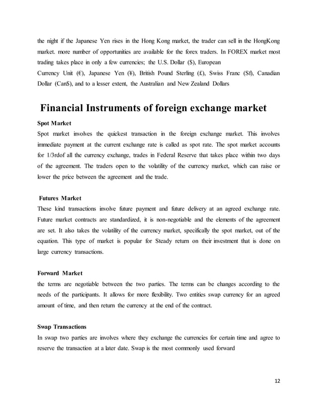 research paper on foreign exchange market