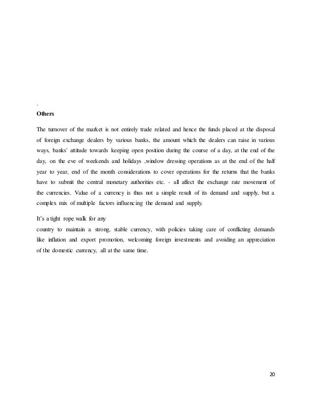 Foreign exchange market operations