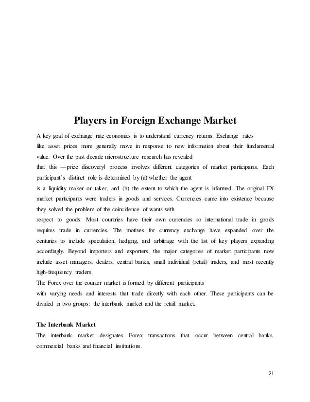 Overview of foreign exchange market