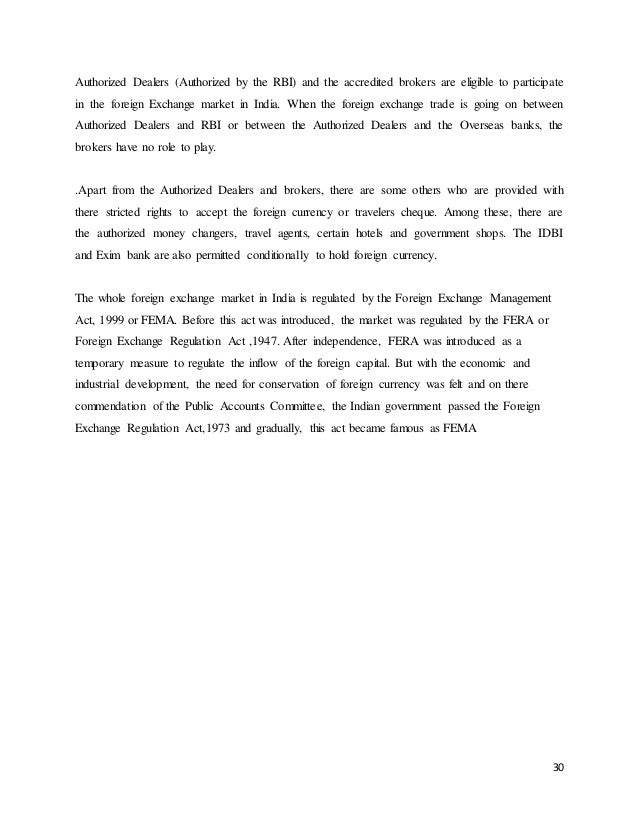 Project Of Foreign Exchange Market - 