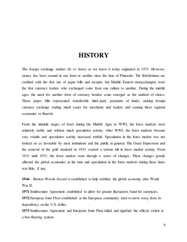 History of foreign exchange