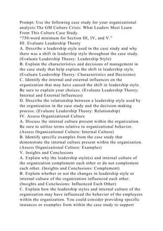 Final Project Organizational AnalysisFinal Project Organizatio.docx