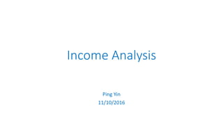 Income Analysis
Ping Yin
11/10/2016
 