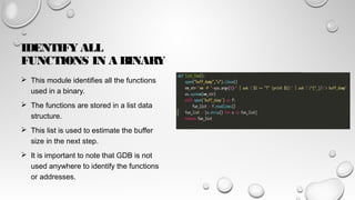 Automate Payload Generation for a Given Binary and Perform Attack | PPT