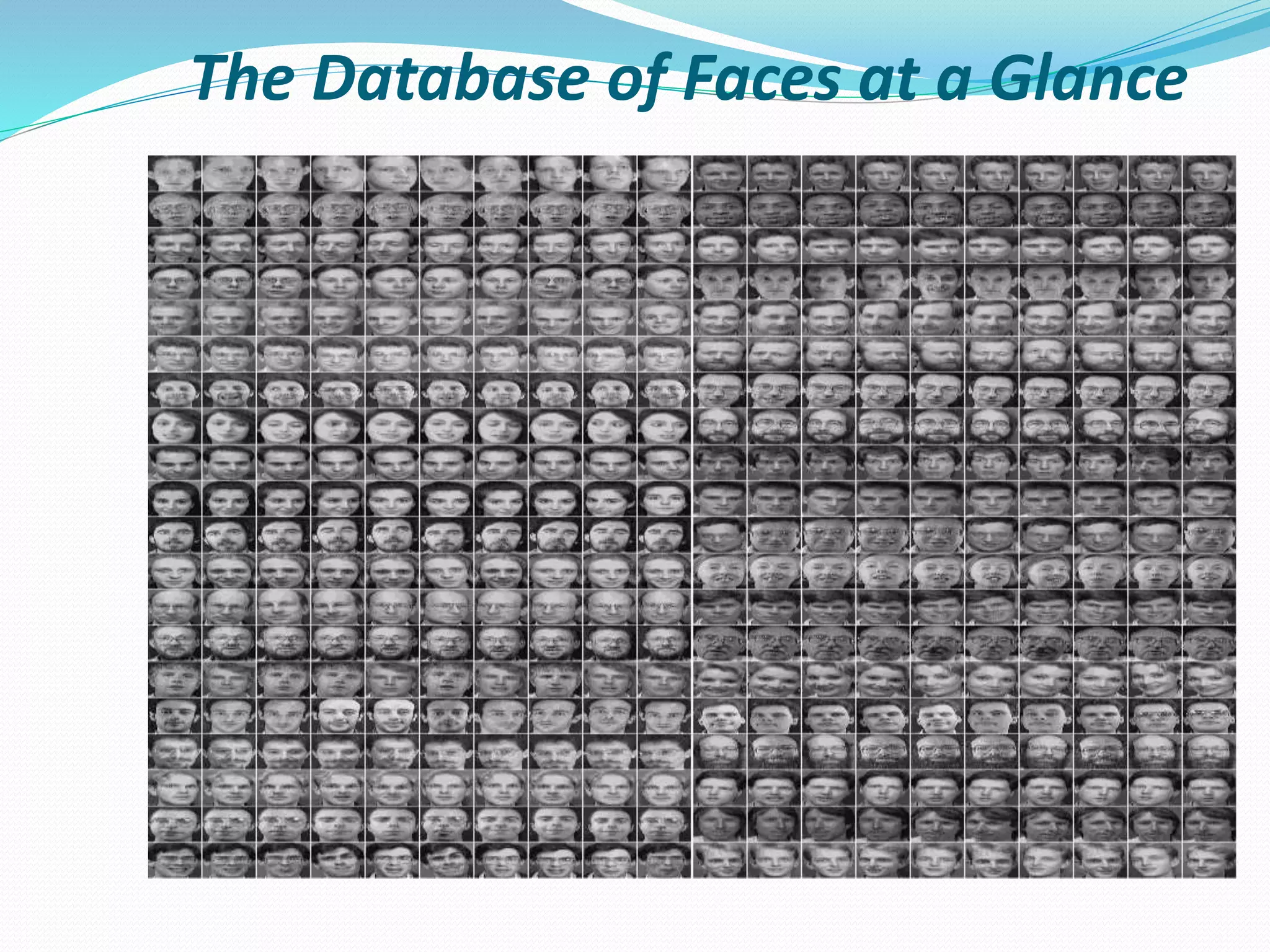 The Database of Faces at a Glance
 