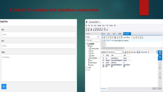 Contact Us section and database connection
 