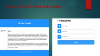 About Section & Feedback section
 