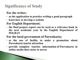 <ul><li>For the writer; </li></ul><ul><li>as the application to practice writing a good paragraph </li></ul><ul><li>learn ...