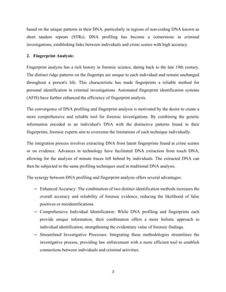 Integration of DNA Profiling and Fingerprint Analysis | DOCX