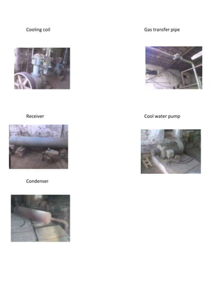 Cooling coil   Gas transfer pipe




Receiver       Cool water pump




Condenser
 