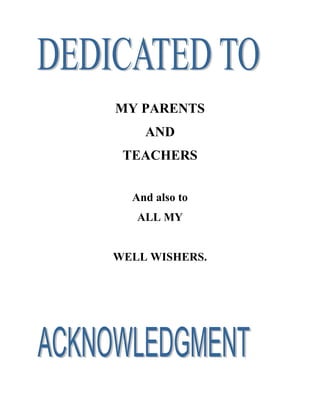 MY PARENTS
    AND
 TEACHERS


  And also to
   ALL MY


WELL WISHERS.
 