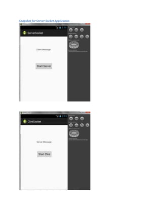 Snapshot for Server Socket Application

 