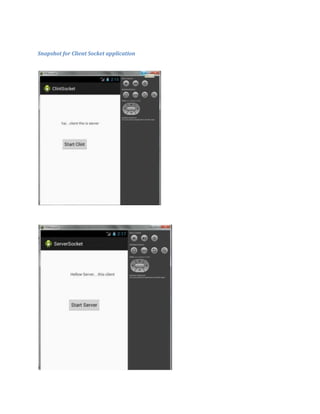 Snapshot for Client Socket application

 