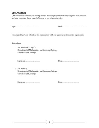 Declaration Of Computer Project BSc Statistical Project | PDF