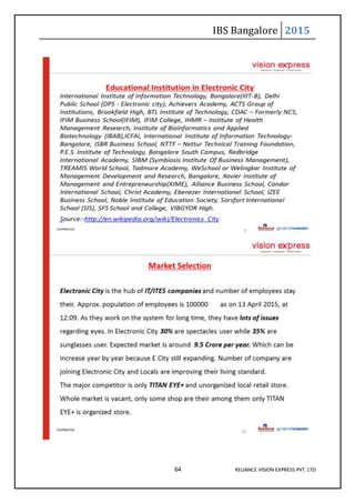 IBS Bangalore 2015
64 RELIANCE VISION EXPRESS PVT. LTD
 