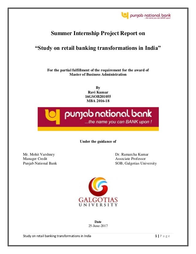 Study On Retail Banking Transformations In India Pnb