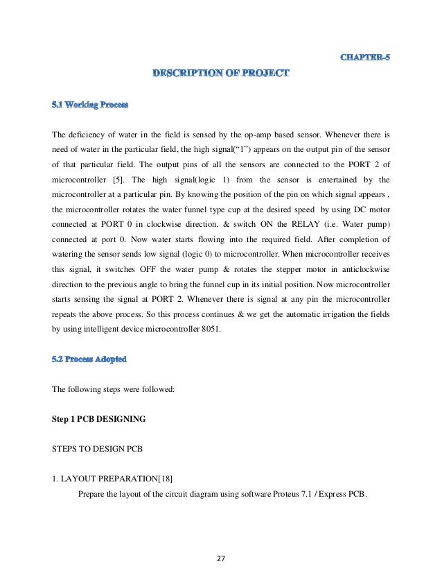 Automatic Irrigation System Project Report