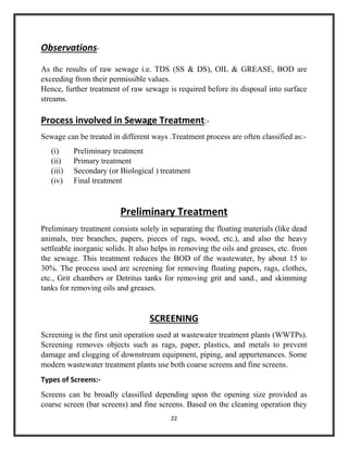 DESIGN OF A 30 MLD SEWAGE TREATMENT PLANT(PROJECT REPORT) | PDF