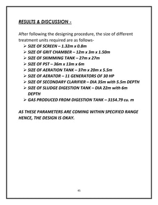 DESIGN OF A 30 MLD SEWAGE TREATMENT PLANT(PROJECT REPORT) | PDF