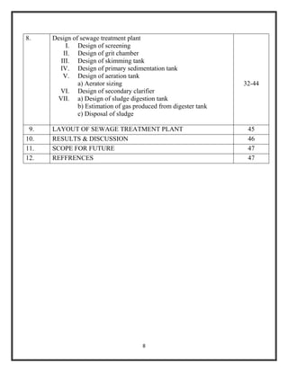 DESIGN OF A 30 MLD SEWAGE TREATMENT PLANT(PROJECT REPORT) | PDF