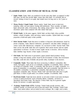 Fund Categorisation Example mutual fund summer internship project | DOCX