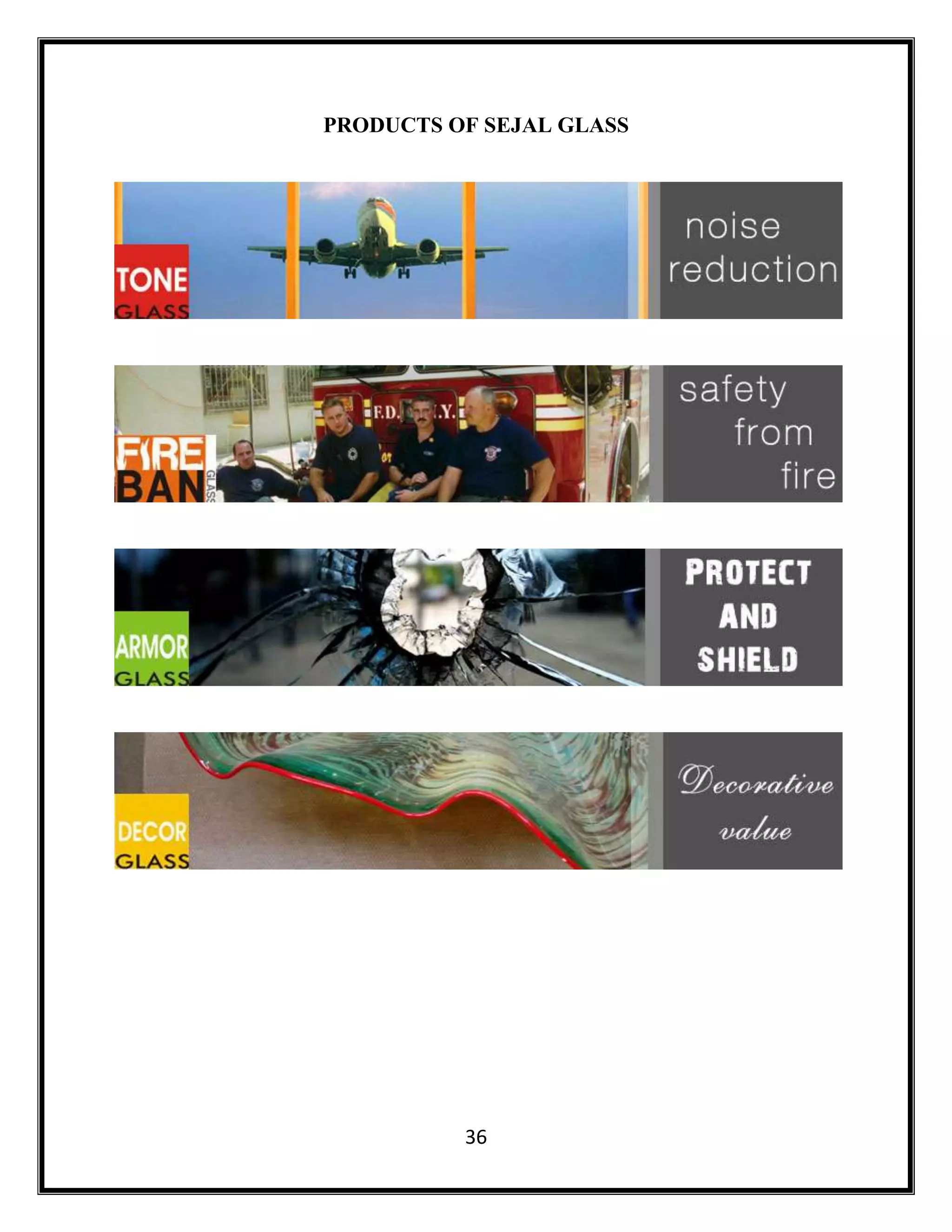 36
PRODUCTS OF SEJAL GLASS
 