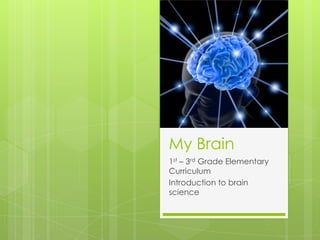 My Brain
1st – 3rd Grade Elementary
Curriculum
Introduction to brain
science
 
