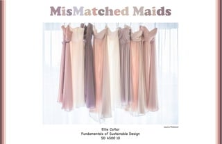 MisMatched Maids
Ellie Cotlar
Fundamentals of Sustainable Design
SD 6500 10
source Pinterest
 