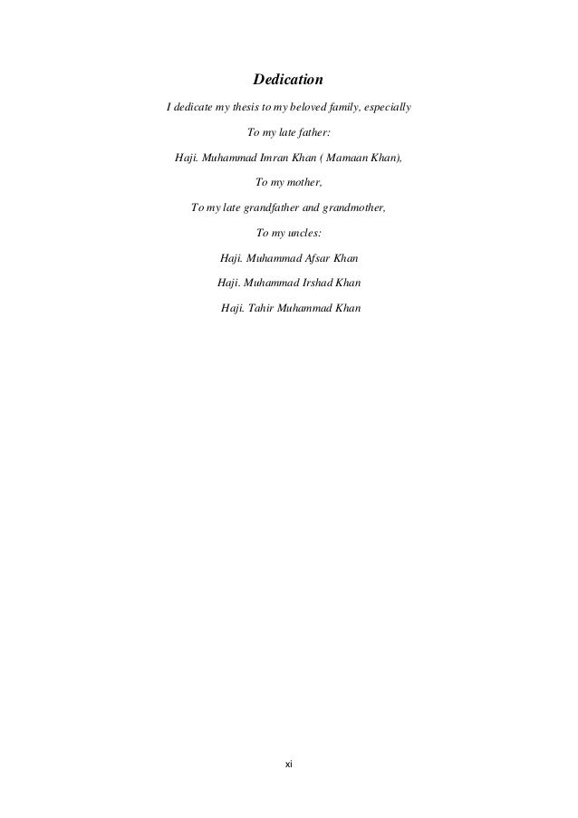 Dedicate dissertation memory