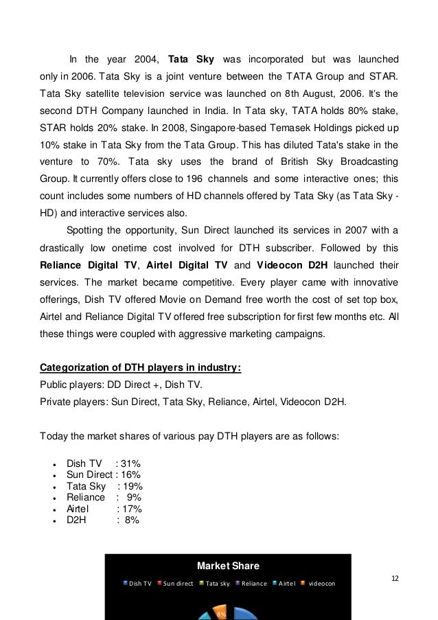 Dissertation project on dth services