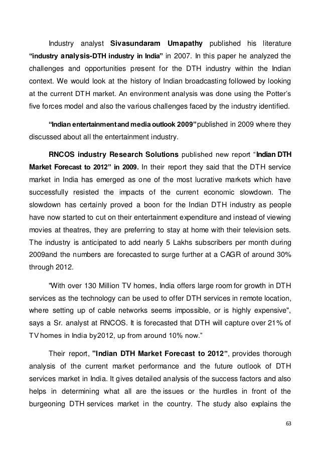 Dissertation project on dth services wiki