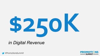 #PromotionsSummit
$250Kin Digital Revenue
 