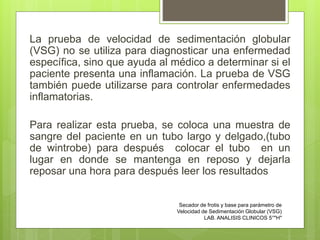 Vsg Lab Secador de frotis y base para parametro de Velocidad de sedimentacion ...