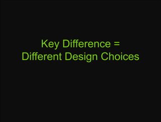 Where do I beginKey Difference = Different Design Choices