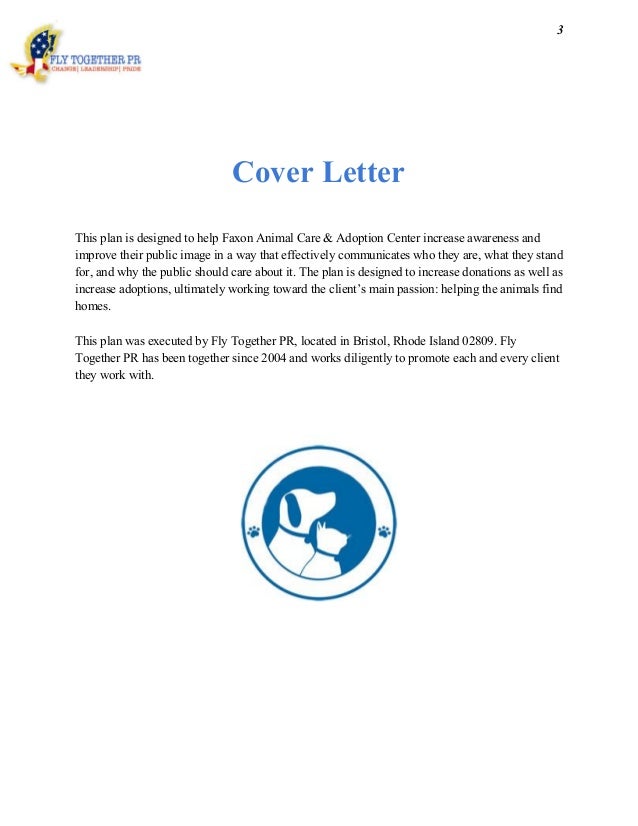 faxon animal care adoption center public relations plan animal care cover letter