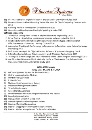 be cse projects in chennai | PDF