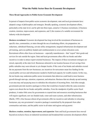 Public Sectors & Economic Developement
