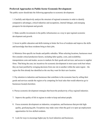 Public Sectors & Economic Developement