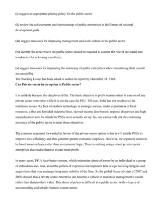 Public Sectors & Economic Developement