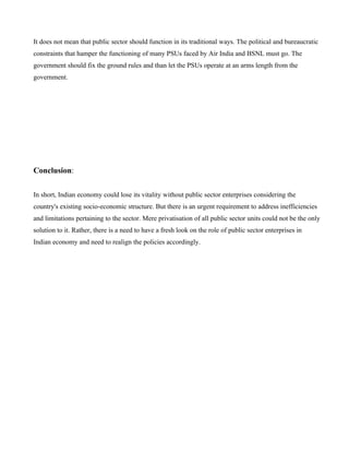 Public Sectors & Economic Developement