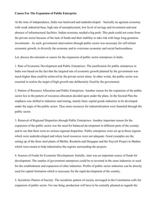 Public Sectors & Economic Developement