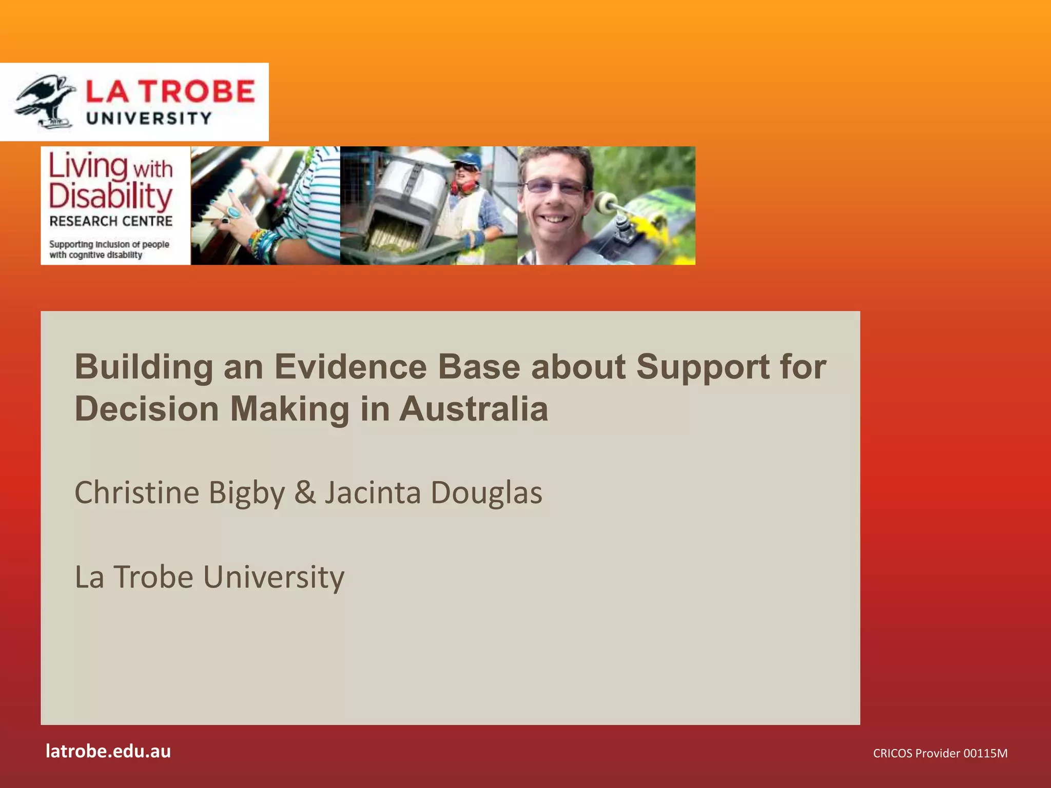 Building the Evidence Base on Supported Decision Making | PPTX