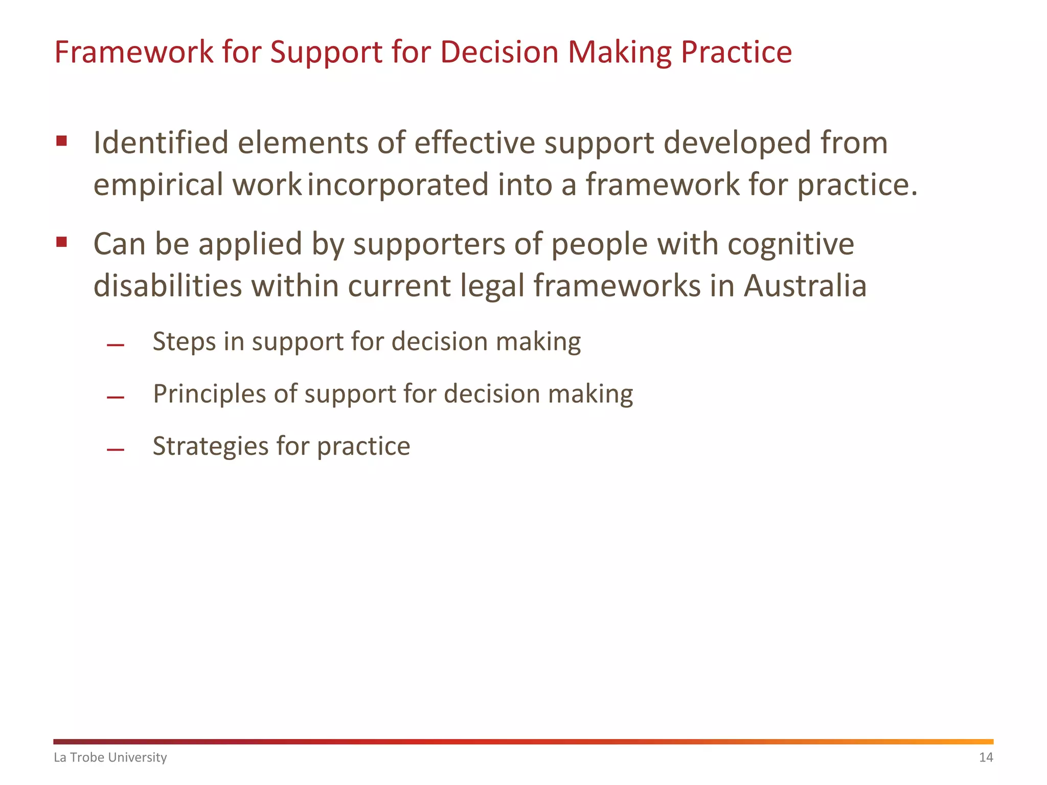 Building the Evidence Base on Supported Decision Making | PPT